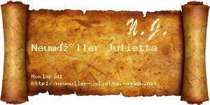 Neumüller Julietta névjegykártya